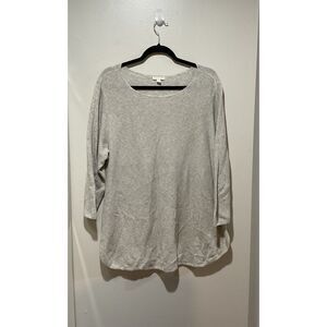 Eileen Fisher 100% Organic Cotton Gray Pullover Sweater, Women's X-Large